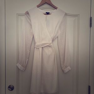 Ann Taylor cream wrap dress